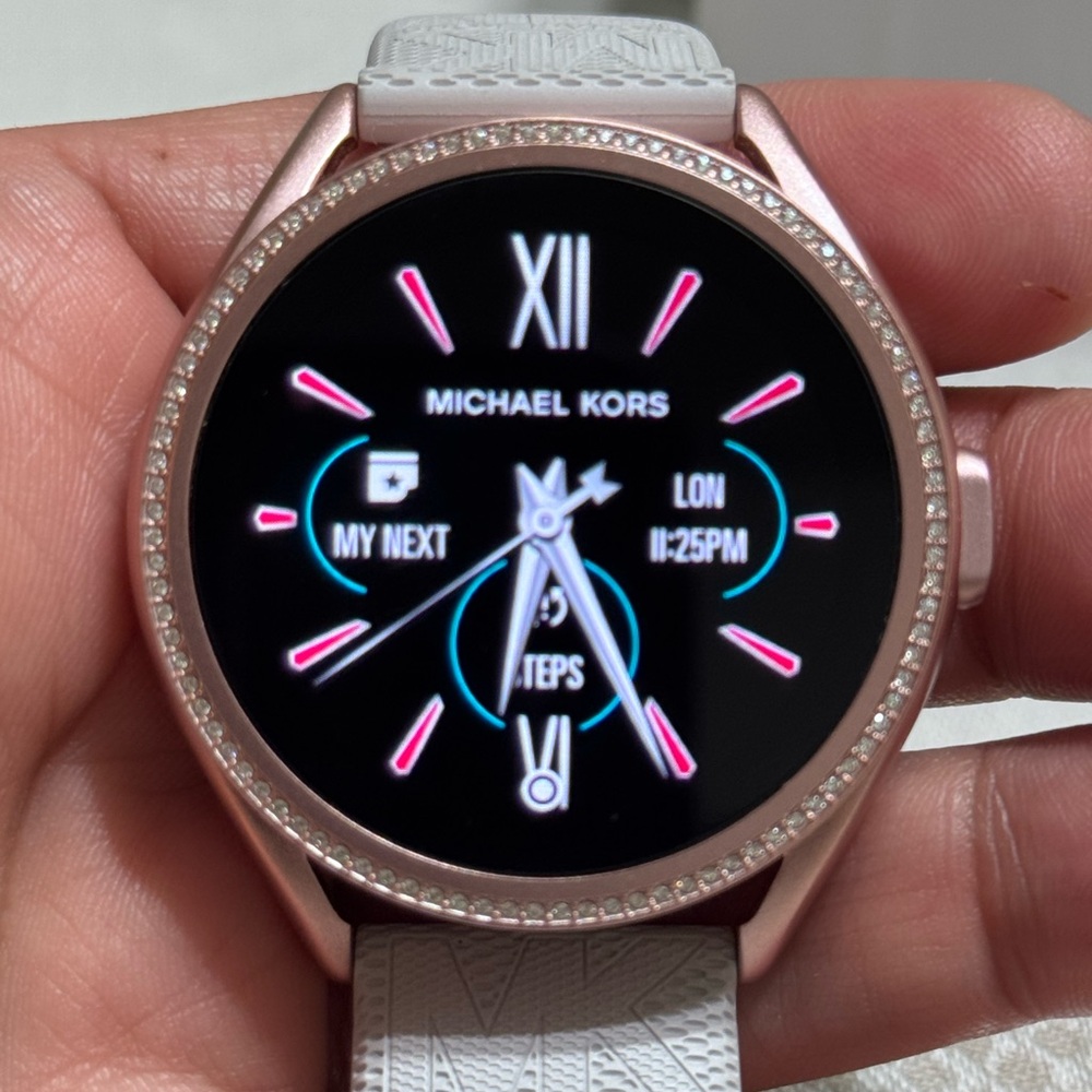 Michael Kors Cream and Pink Smartwatch with Digital Display